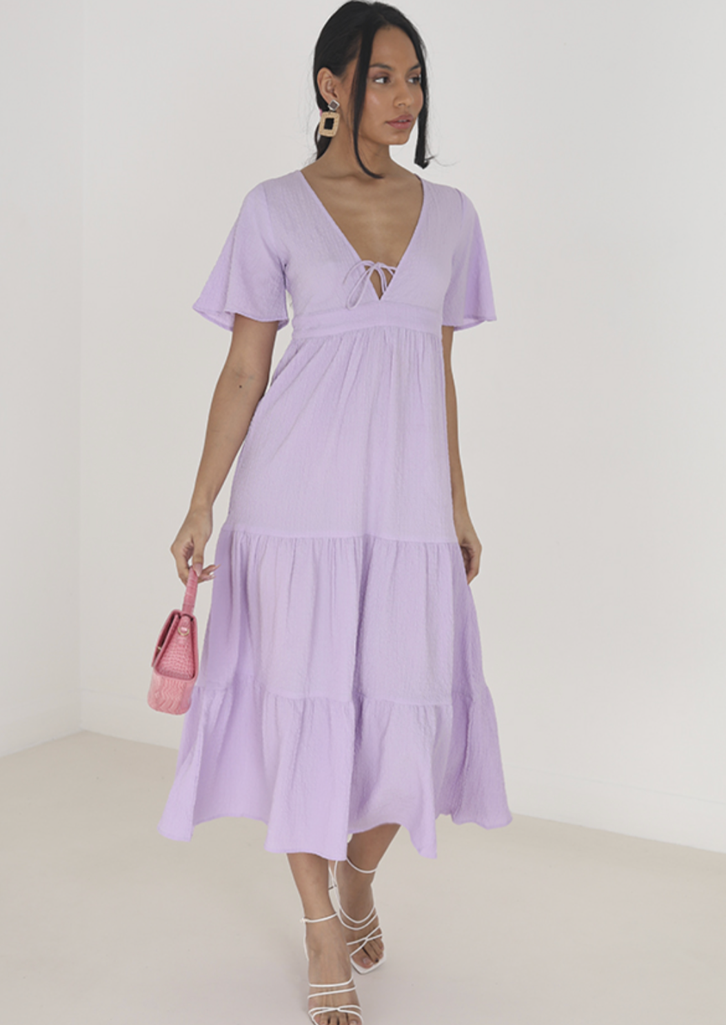 Lilac on sale tiered dress