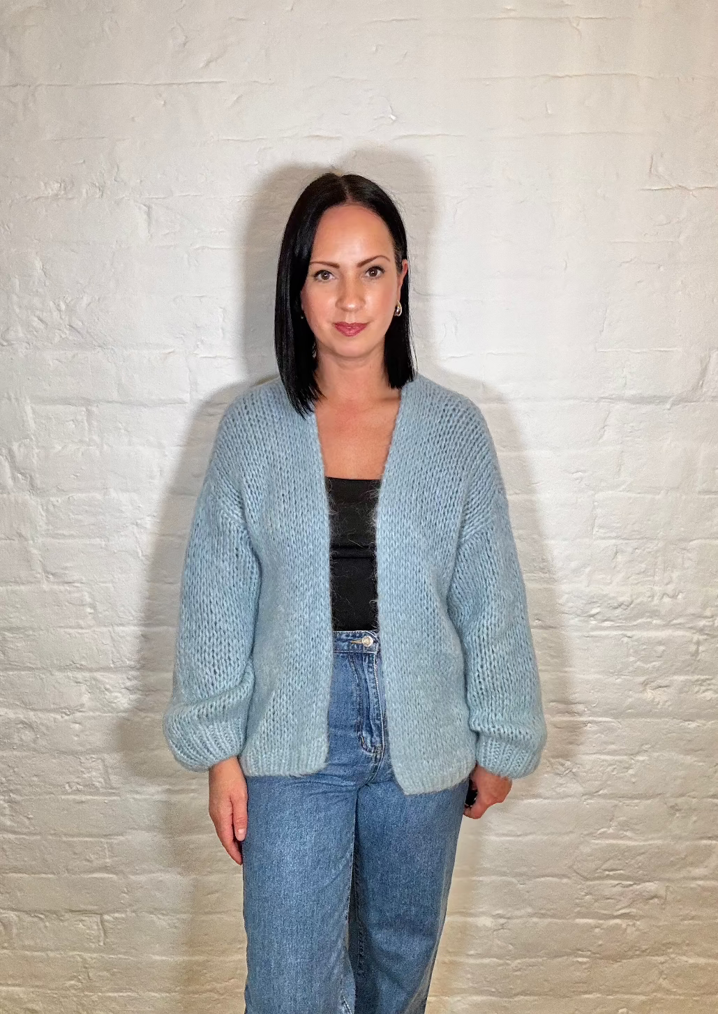 Blue Oversized Mohair Cardigan