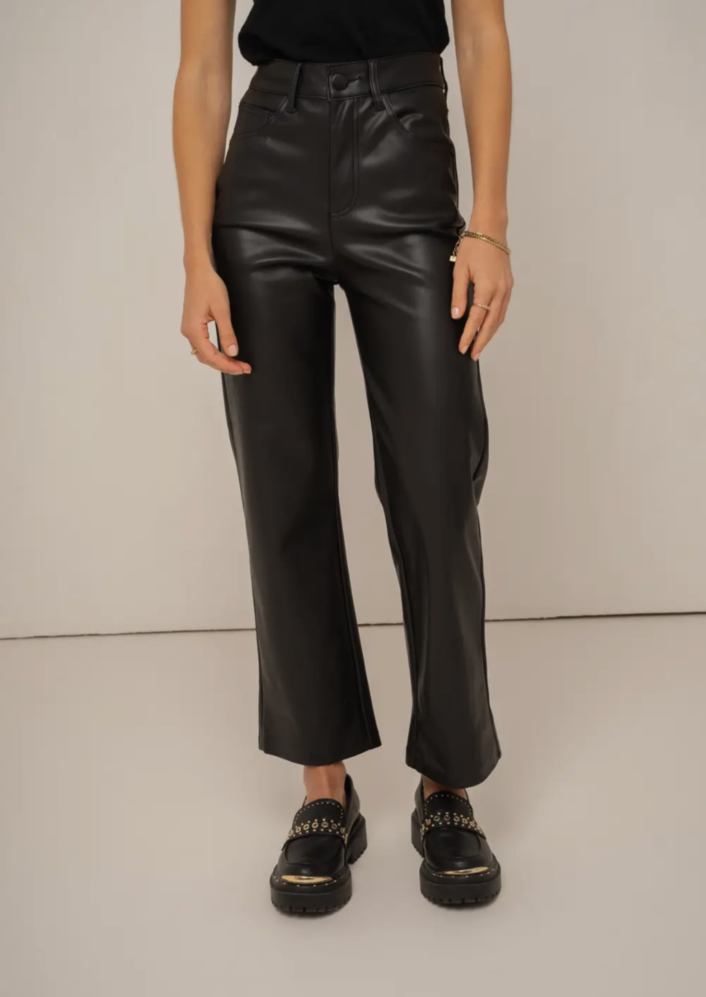 Solange Black Pu Trousers