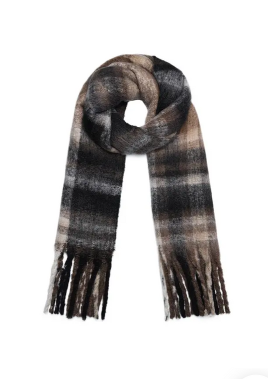 Black & Brown Checked Scarf