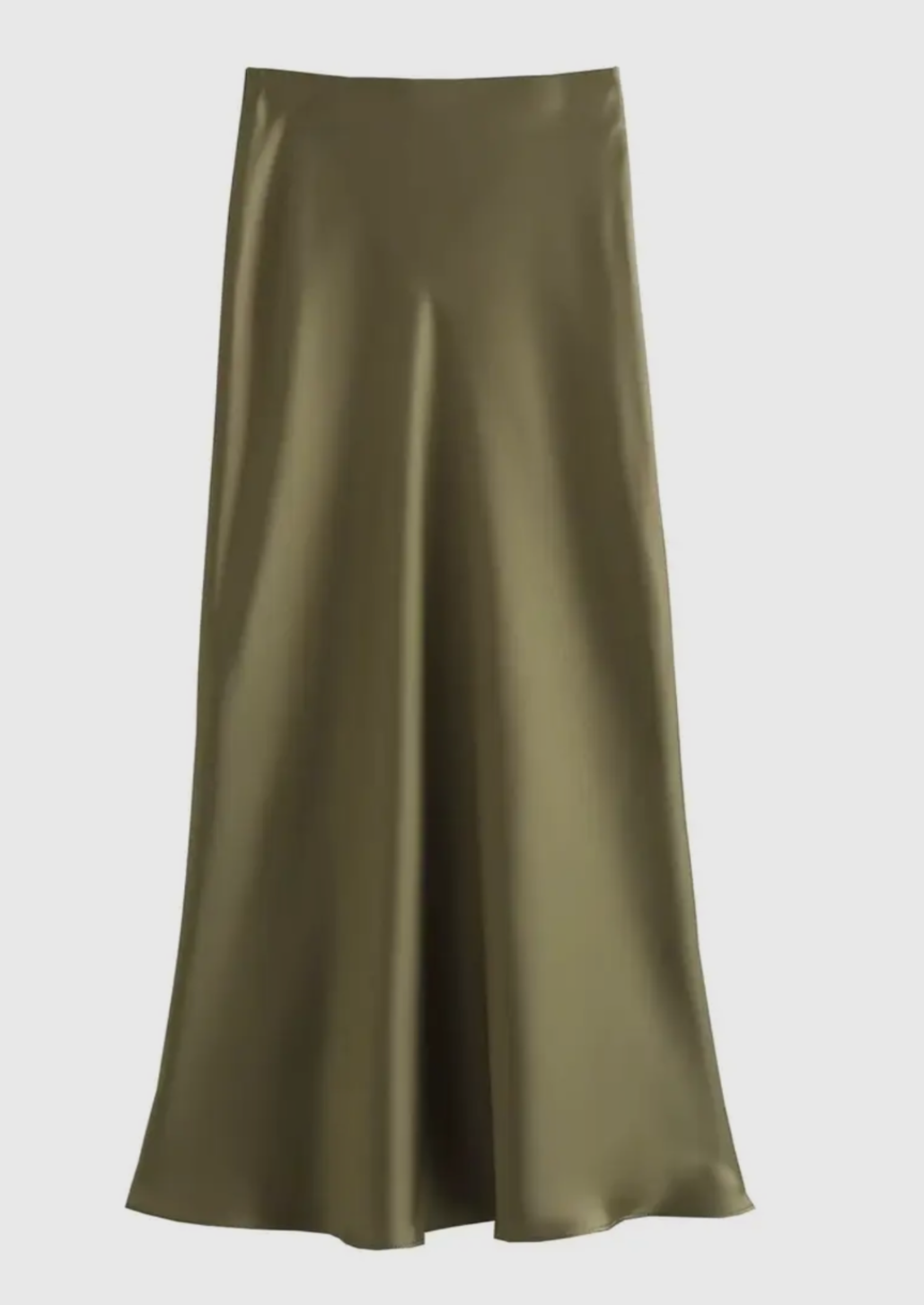 Olive Green Satin Skirt