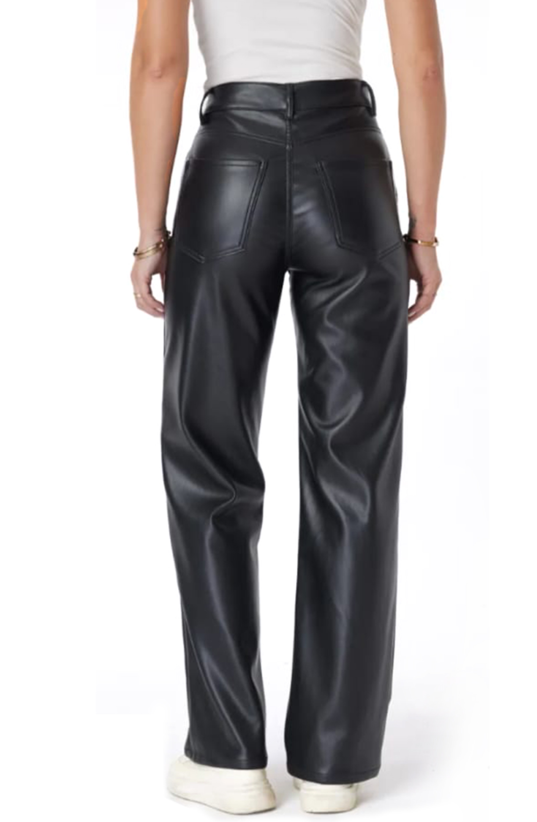 Pu Straight Leg Trousers