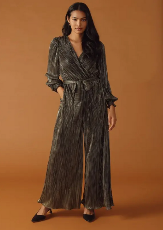 Woven Micro Pleated Jumpsuit