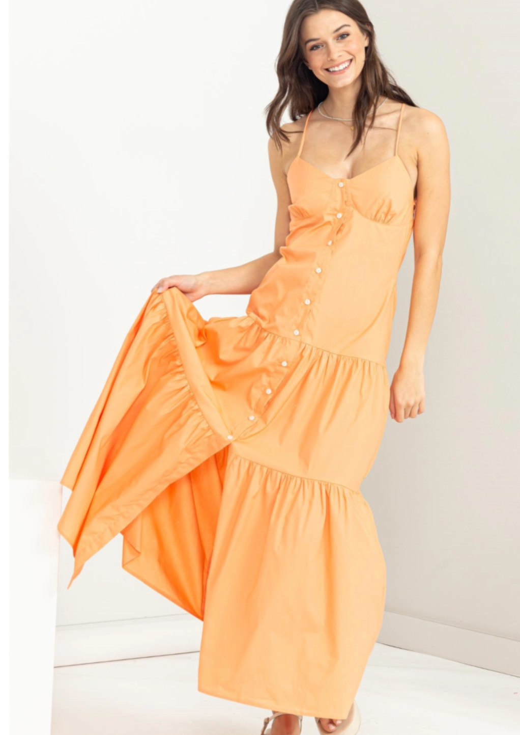 Charming Appeal Button Maxi Dress